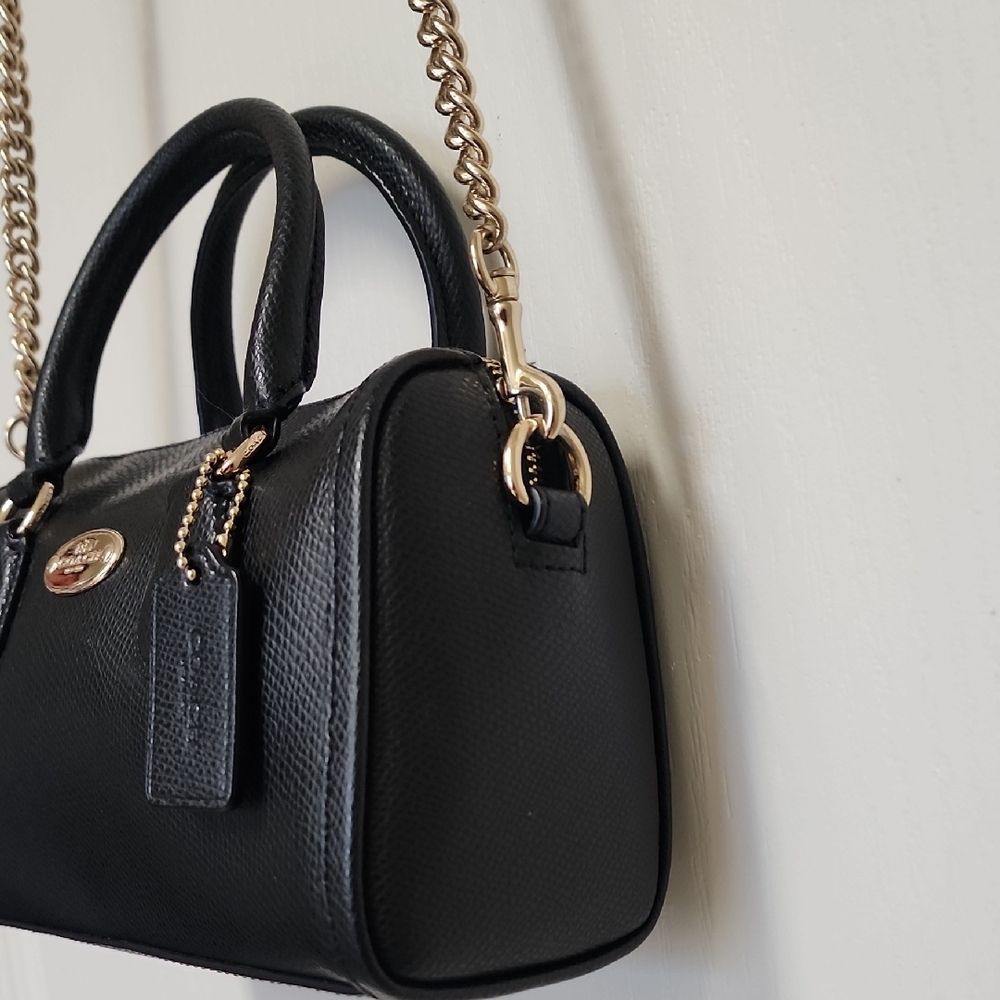 Coach Black Crossbody Bag with Gold Accents - Picture 3 of 12